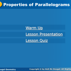 Properties of parallelograms quick check