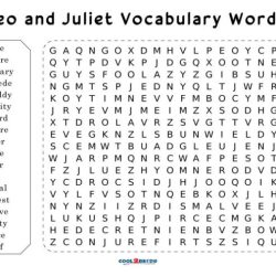 Romeo and juliet word search answer key