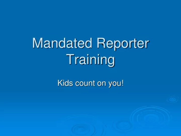 Answers for mandated reporter training