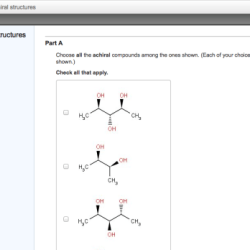 Choose the chiral structures among the ones shown